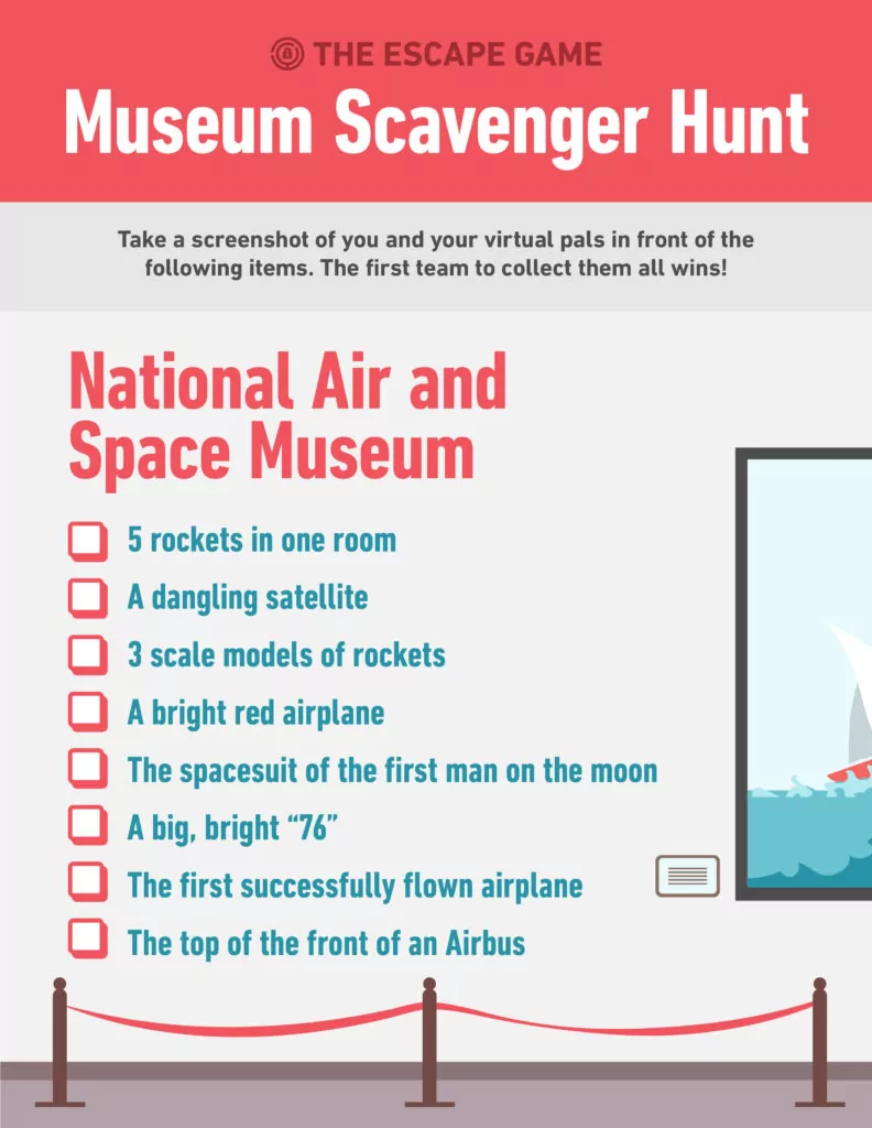 National Air and Space Museum virtual scavenger hunt checklist