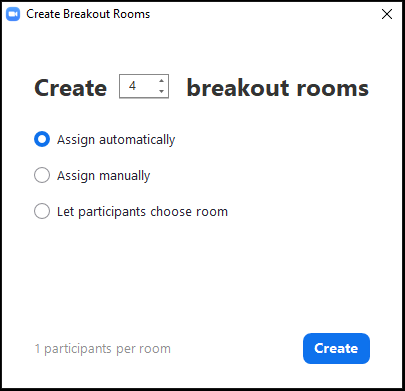 Creating breakout rooms