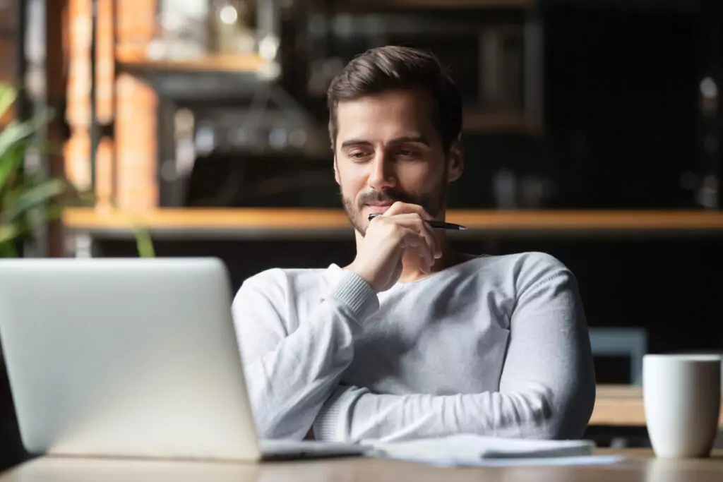 man using a laptop