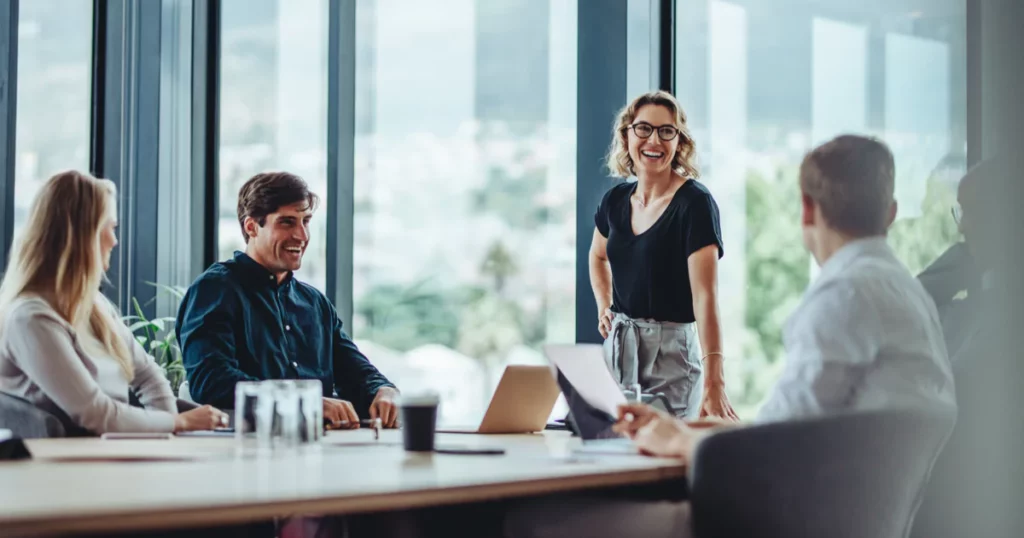 people smiling in an office