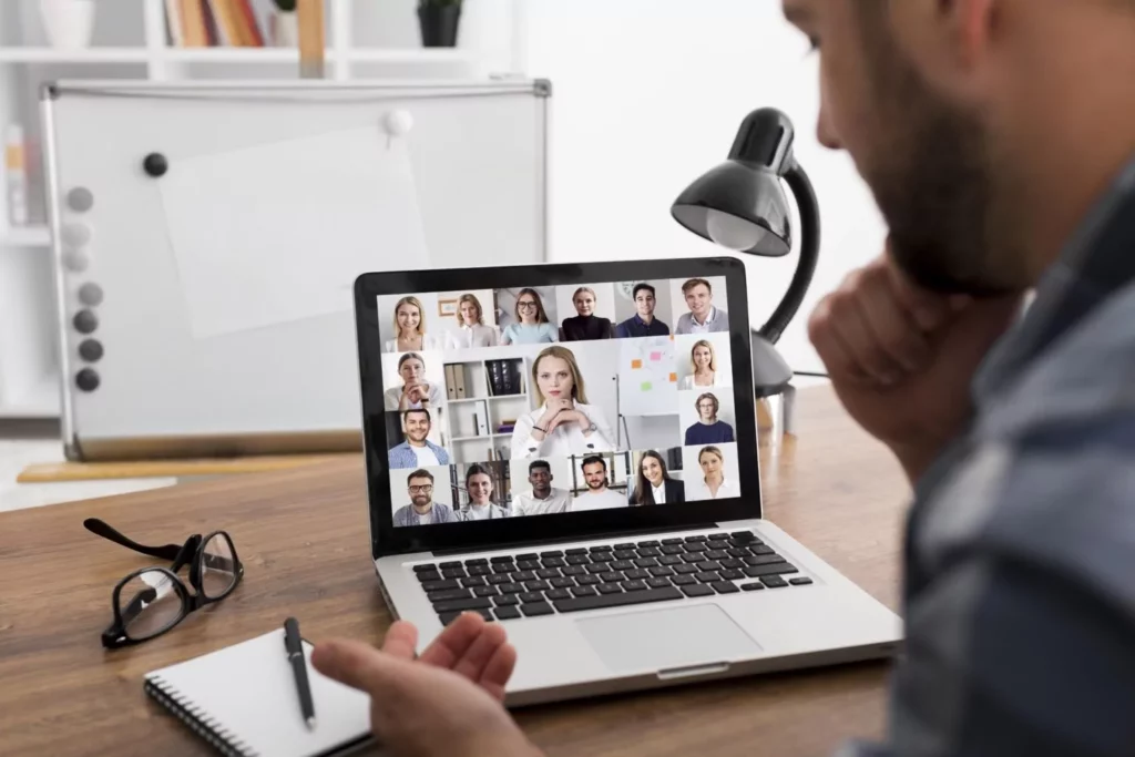 Man speaking on a Zoom call