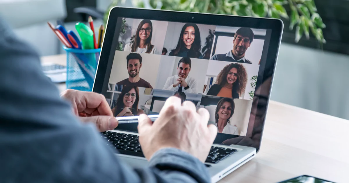 zoom call with smiling faces