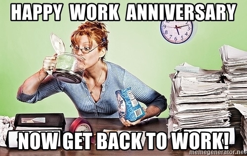 coffee work anniversary meme