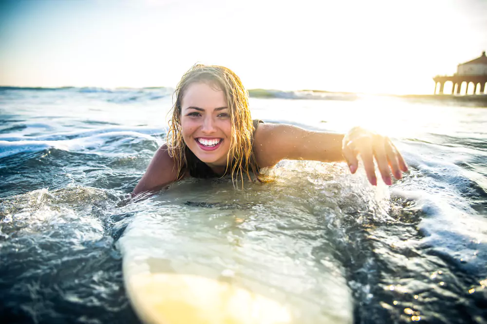 team member surfing