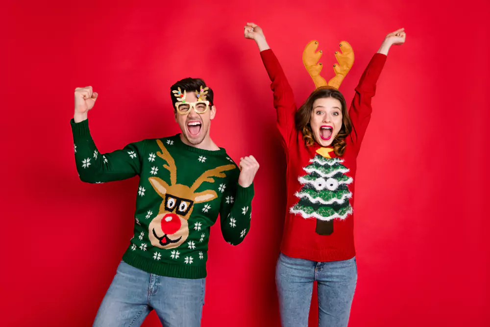 team members in holiday costumes