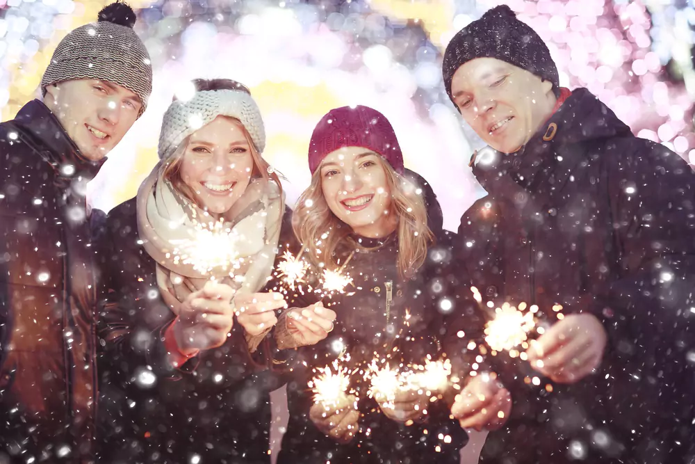 winter team sparklers